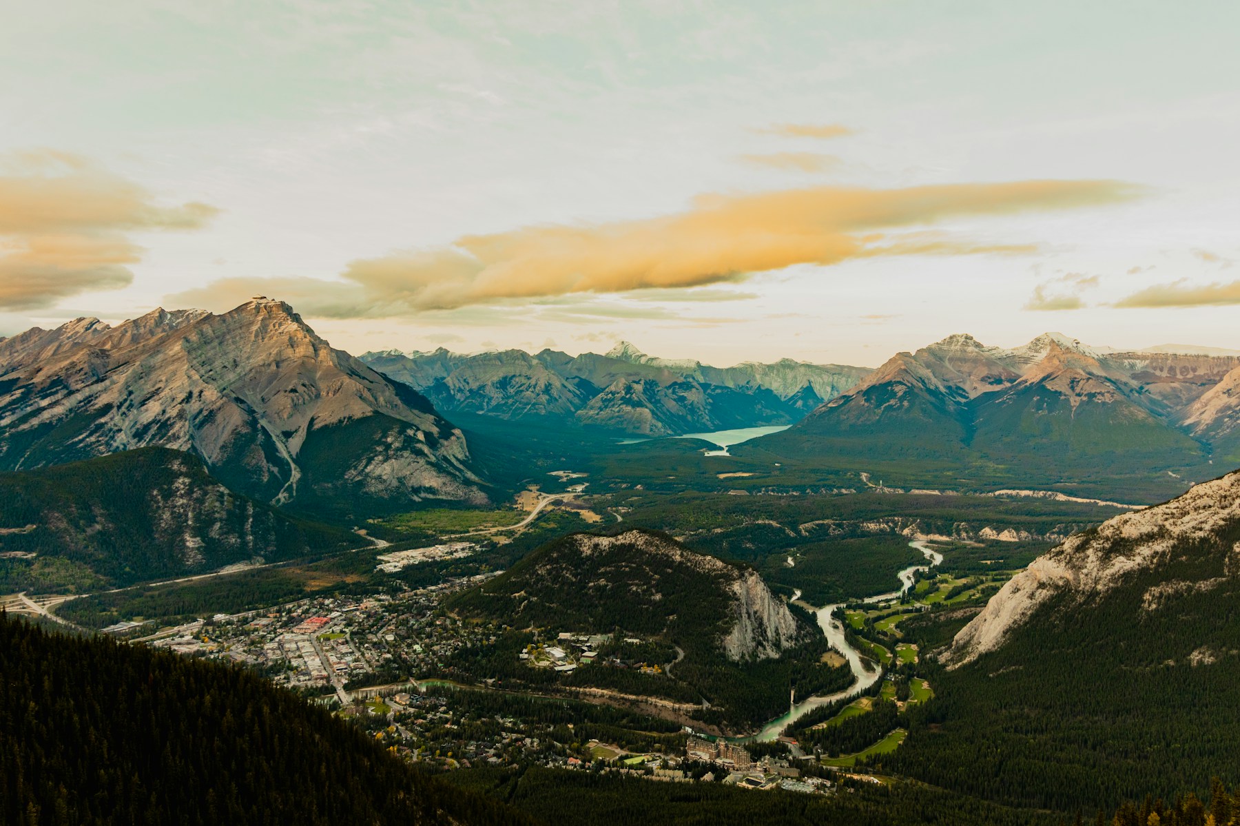 Bow Valley and mountains from Sulphur Mountain
