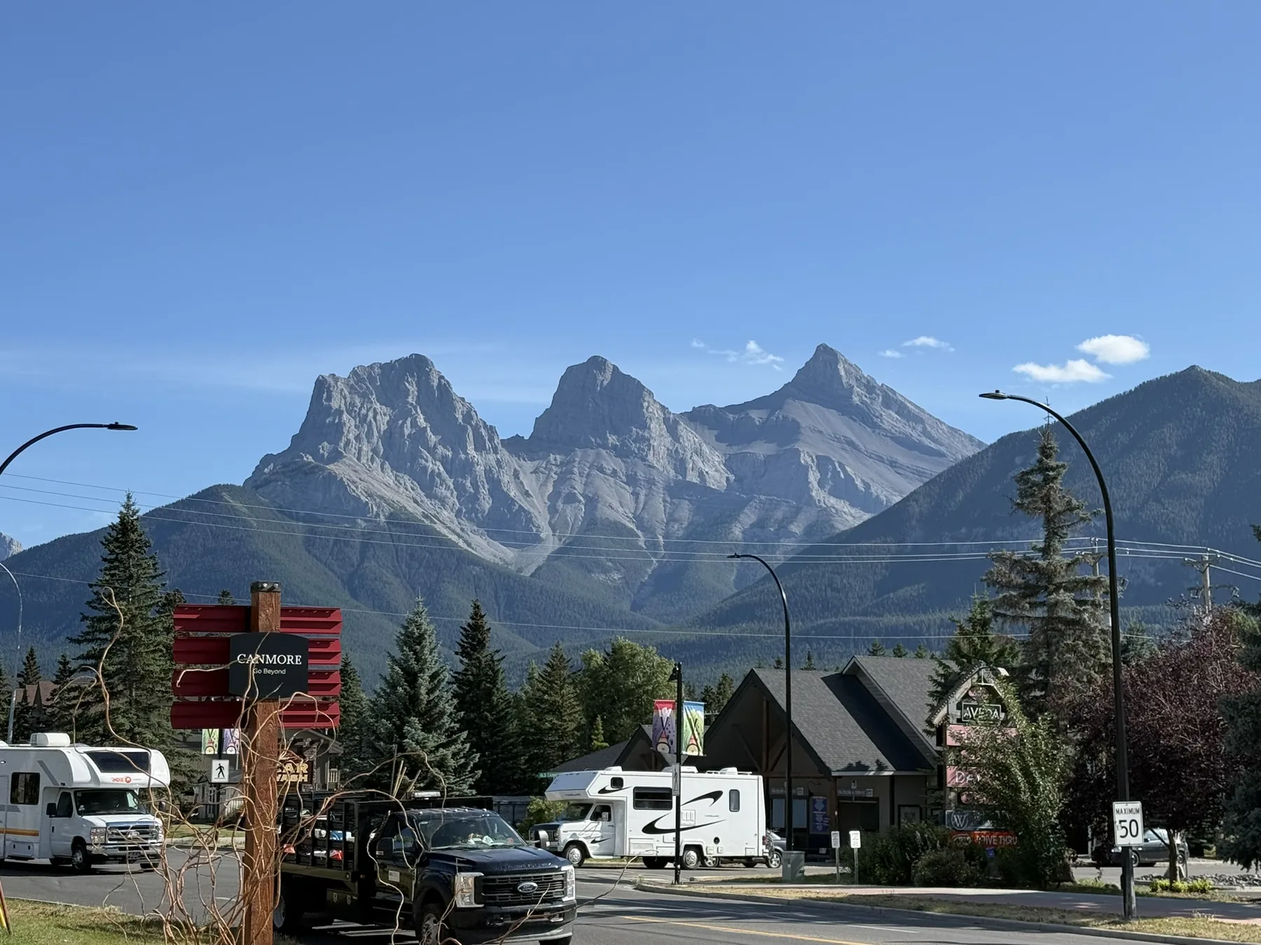 Three Sisters mountains above Canmore