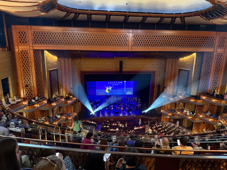 Theater interior and stage viewed from an upper level at Dr. Phillips Center