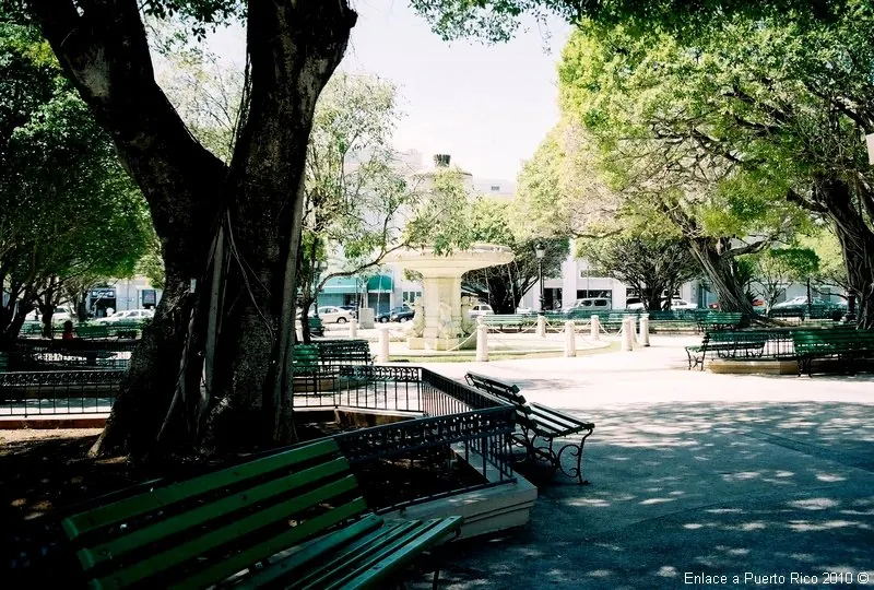 Plaza de Recreo · Guayama — Esta plaza es la segunda en tamaño de la isla, la plaza de Añasco es por apenas un par de pies más grande.