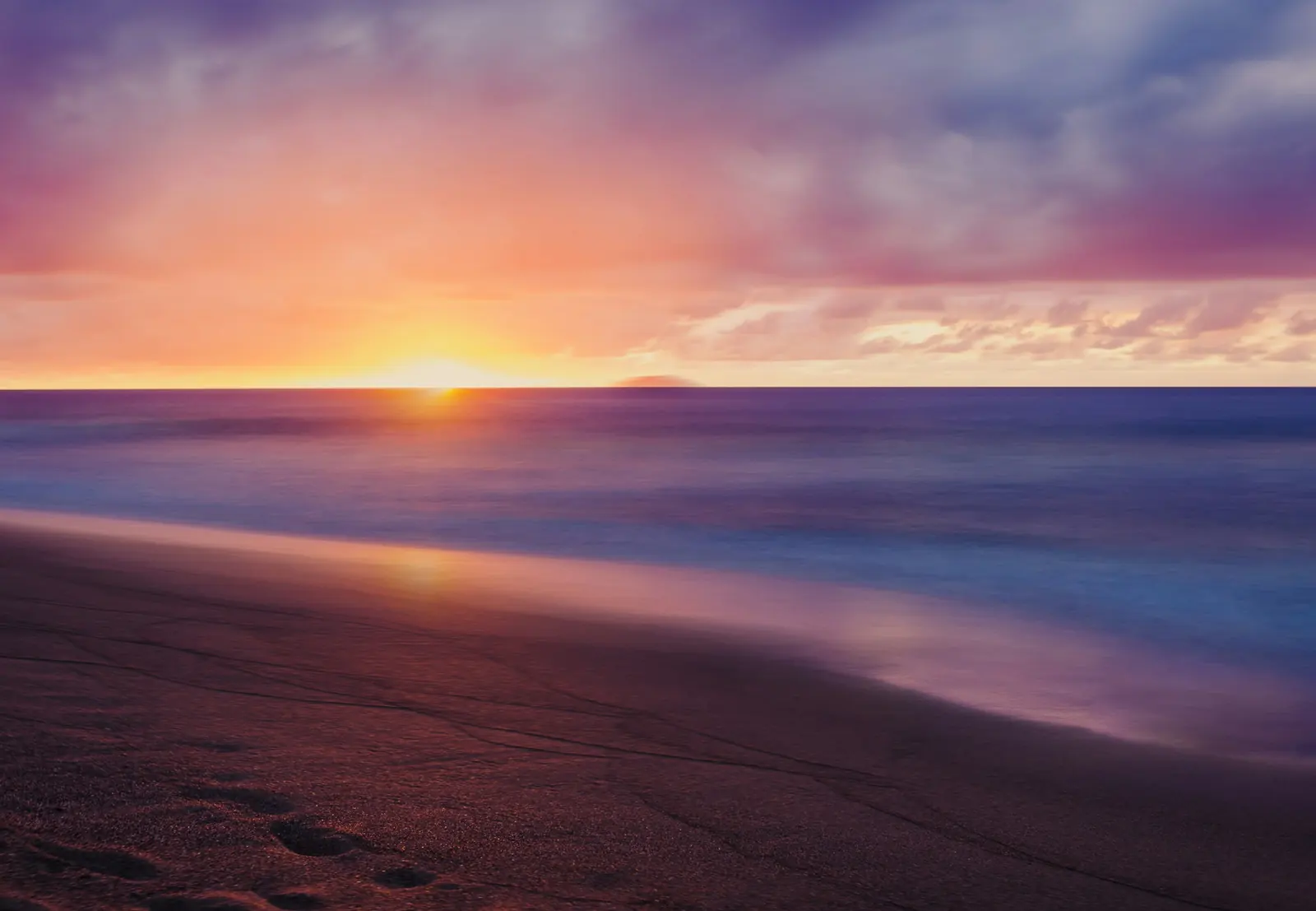 Colorful sunset over the Rincón shoreline